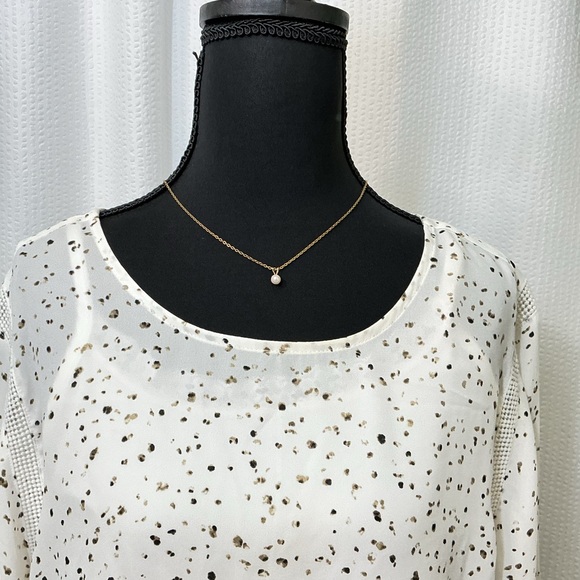 Apt. 9 Tops - Apt. 9 Cream and Black Women's Top